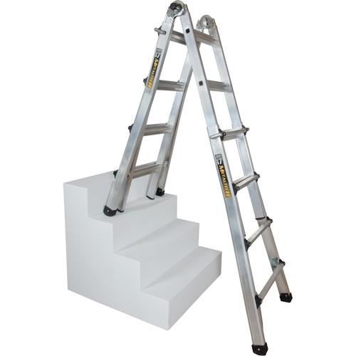 Telescoping Multi-Position Ladder, Aluminum, 300 lbs., CSA Grade 1A Stor-it Systems