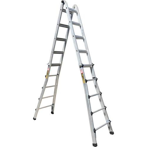 Telescoping Multi-Position Ladder, Aluminum, 300 lbs., CSA Grade 1A Stor-it Systems