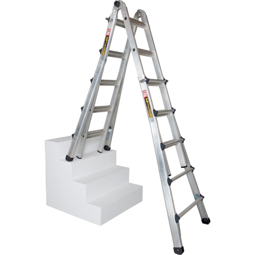 Telescoping Multi-Position Ladder, Aluminum, 300 lbs., CSA Grade 1A Stor-it Systems