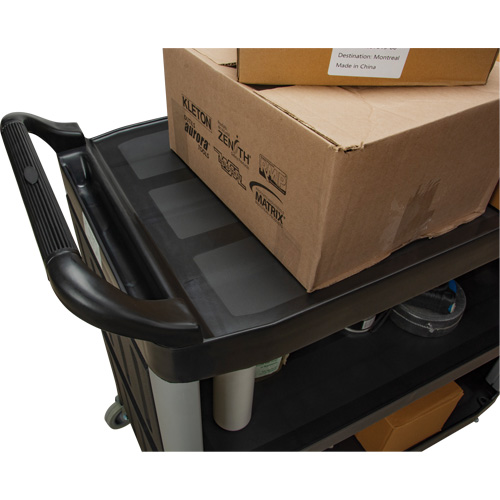 Utility Cart, 3 Tiers, 19-3/4" x 37-1/2" x 40-1/4", 250 lbs. Capacity Stor-it Systems