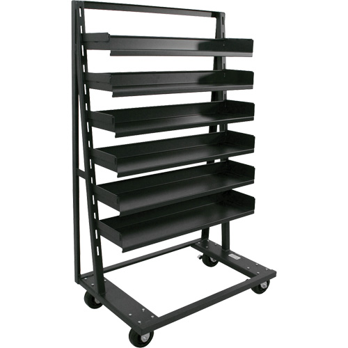 Chariot &agrave; cadre en A robuste &agrave; un c&ocirc;t&eacute; avec 6 plateaux, 38" x 25" x 63", Capacit&eacute; 2500 lb Stor-it Systems