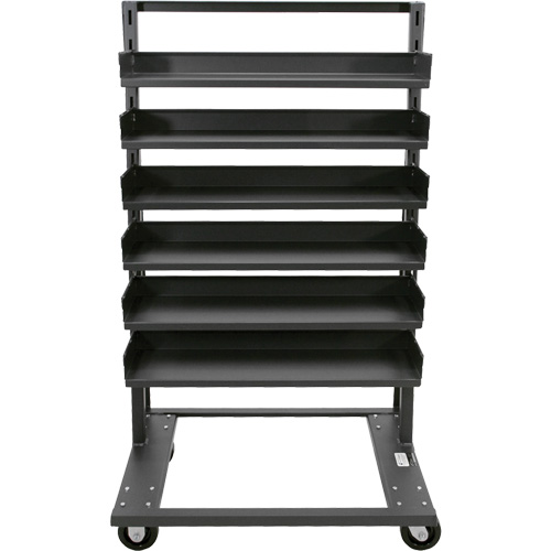 Chariot &agrave; cadre en A robuste &agrave; un c&ocirc;t&eacute; avec 6 plateaux, 38" x 25" x 63", Capacit&eacute; 2500 lb Stor-it Systems