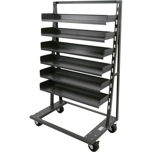 Chariot &agrave; cadre en A robuste &agrave; un c&ocirc;t&eacute; avec 6 plateaux, 38" x 25" x 63", Capacit&eacute; 2500 lb Stor-it Systems