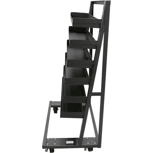 Chariot &agrave; cadre en A robuste &agrave; un c&ocirc;t&eacute; avec 6 plateaux &agrave; rebords, 38" x 25" x 63", Capacit&eacute; 2500 lb Stor-it Systems