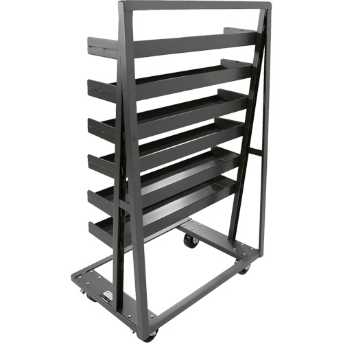 Chariot &agrave; cadre en A robuste &agrave; un c&ocirc;t&eacute; avec 6 plateaux &agrave; rebords, 38" x 25" x 63", Capacit&eacute; 2500 lb Stor-it Systems