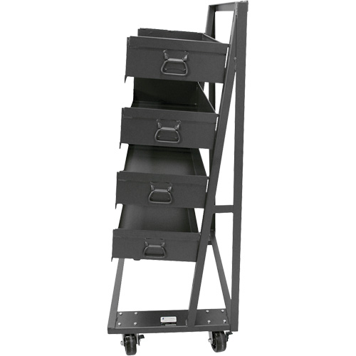 Single-Sided Heavy Duty A-Frame Cart with 4 Large Trays, 38" x 25" x 63", 2500 lbs. Capacity Stor-it Systems