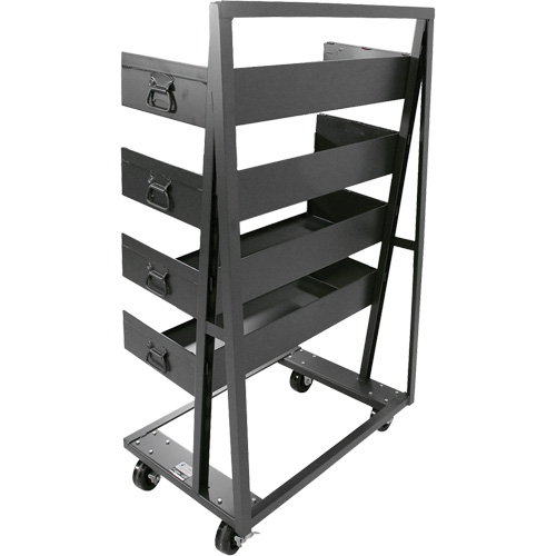 Single-Sided Heavy Duty A-Frame Cart with 4 Large Trays, 38" x 25" x 63", 2500 lbs. Capacity Stor-it Systems