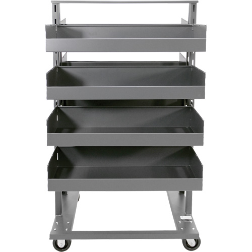 Double-Sided Heavy Duty A-Frame Cart with 8 Large Lipped Trays, 38" x 30" x 63", 2500 lbs. Capacity Stor-it Systems