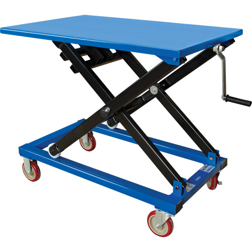 Manual Scissor Lift Table, 37-3/8" L x 23-5/8" W, Steel, 660 lbs. Capacity Stor-it Systems