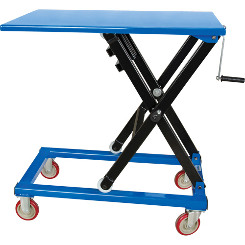 Manual Scissor Lift Table, 37-3/8" L x 23-5/8" W, Steel, 660 lbs. Capacity Stor-it Systems