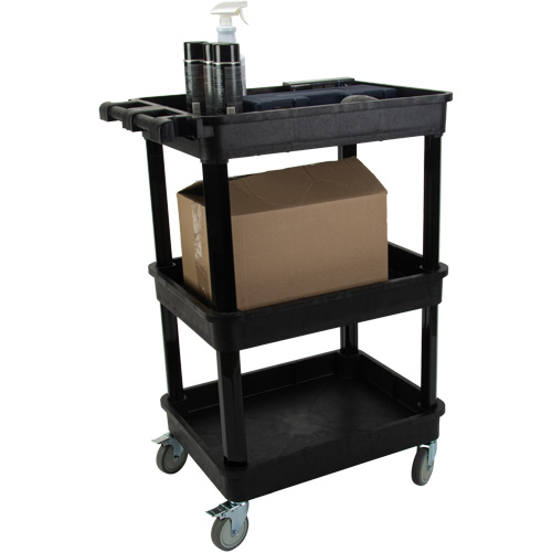 Chariot utilitaire avec tablette &agrave; bordure profonde, 3 tiers, 19" x 39-1/2" x 28-1/4", Capacit&eacute; 330 lb Stor-it Systems