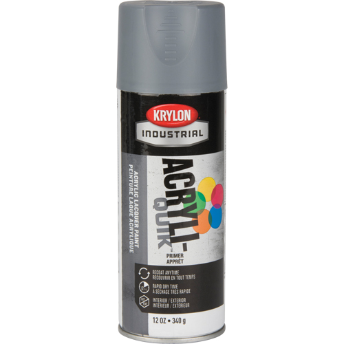 Industrial Acryli-Quik Lacquer, Grey, Very Flat, 12 oz., Aerosol Can Stor-it Systems