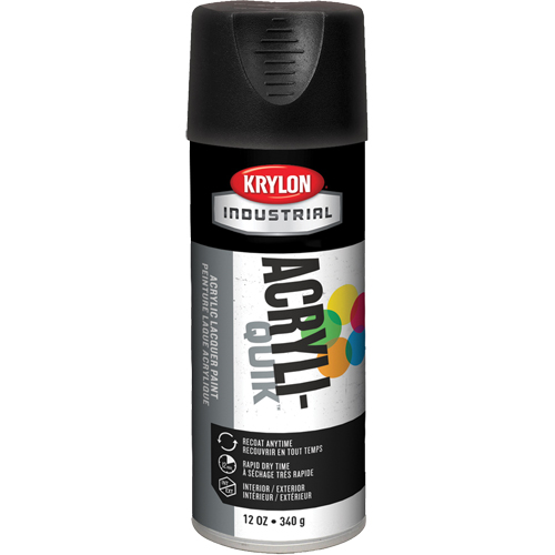 Laque industrielle Acryli-Quik, Noir, Ultra-mat, 12 oz, Canette a&eacute;rosol Stor-it Systems