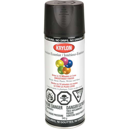 Industrial Acryli-Quik Lacquer, Black, Semi-Flat, 12 oz., Aerosol Can Stor-it Systems