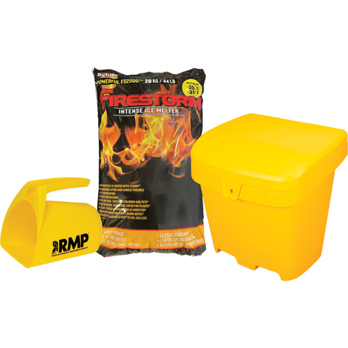 Ensemble de produit de d&eacute;glaçage intense Firestorm avec 56 sacs, Sac, 44 lb (20 kg), Point de fonte -32°C (-25°F) Stor-it Systems