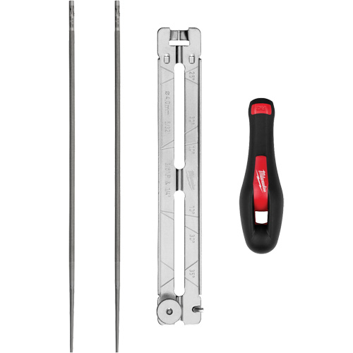 Ensemble pour affûtage de chaîne de scie de 5/32” de 4 morceaux Stor-it Systems