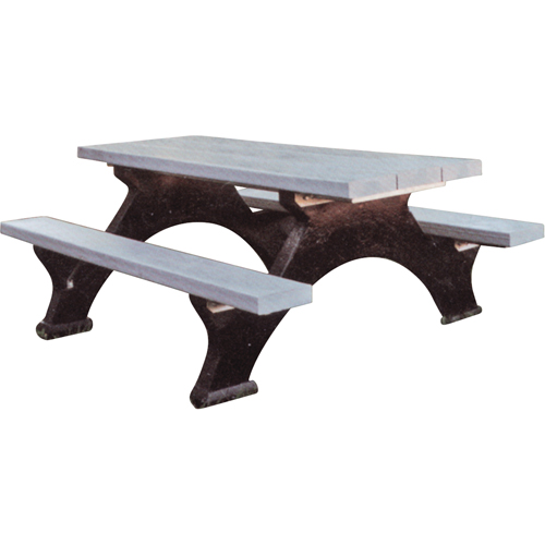 Tables de pique-nique en plastique recycl&eacute;, 6' lo x 62-1/4" la, Gris Stor-it Systems
