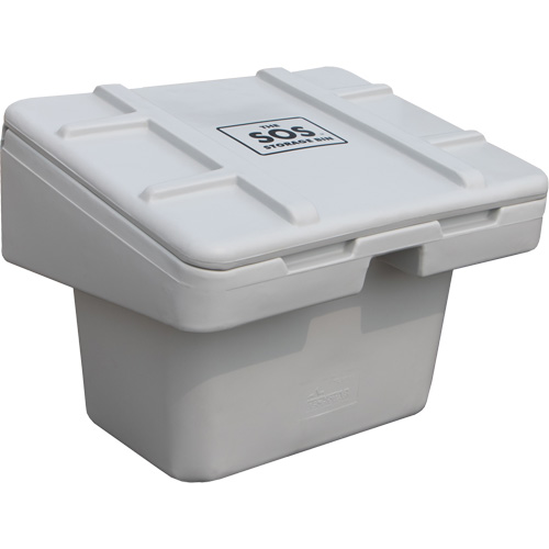 Salt Sand Container SOS, With Hasp, 30" x 24" x 24", 5.5 cu. Ft., Grey Stor-it Systems