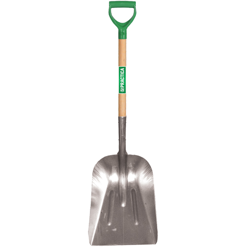 Scoop Shovel, Wood, Aluminum Blade, D-Grip Handle, 29" Length Stor-it Systems
