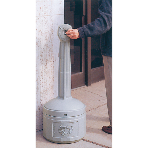 Cendriers Smoker's Cease-Fire, Sur pied, Plastique, Capacit&eacute; 4 gal. US, Hauteur 38-1/2" Stor-it Systems