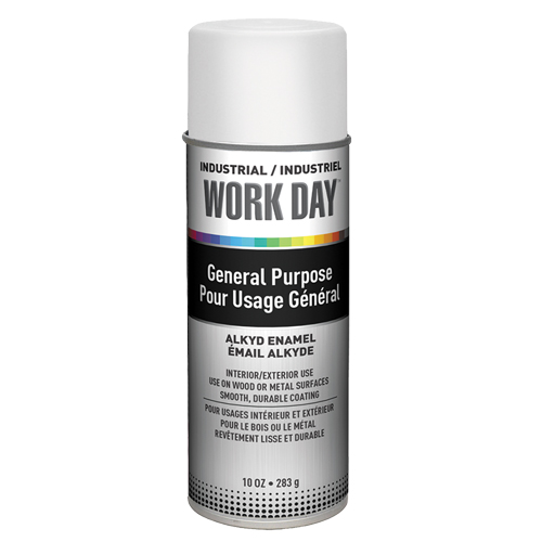 Peinture industrielle Work Day, Blanc, Brillant, 10 oz, Canette a&eacute;rosol Stor-it Systems