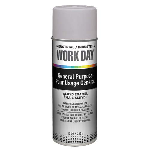 Peinture industrielle Work Day, Gris, Tr&egrave;s mat, 10 oz, Canette a&eacute;rosol Stor-it Systems