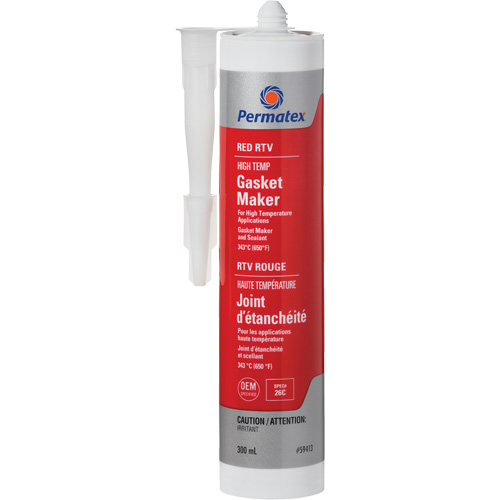 Hi-Temp Red RTV Gasket Maker, 300 ml, Tube, Red Stor-it Systems