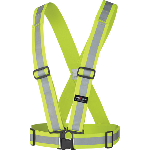 5592 Harnais de s&eacute;curit&eacute; &eacute;lastique, Jaune lime haute visibilit&eacute;, Couleur r&eacute;fl&eacute;chissante Argent, Taille unique Stor-it Systems