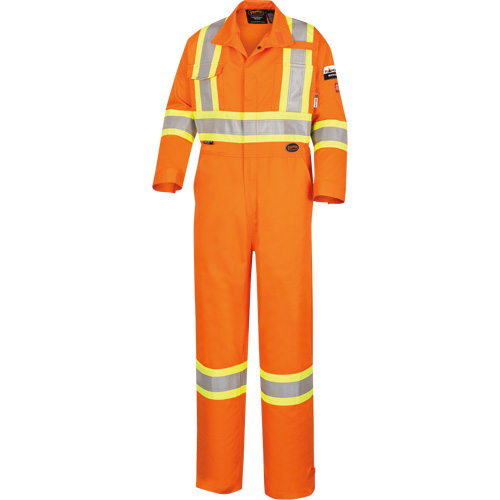 5555 High Visibility FR Rated & Arc Rated Safety Coveralls, Size 36, High Visibility Orange, 11 cal/cm² Stor-it Systems
