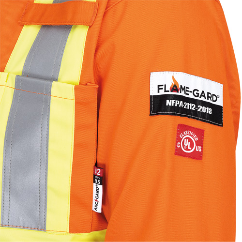 5555 High Visibility FR Rated & Arc Rated Safety Coveralls, Size 36, High Visibility Orange, 11 cal/cm² Stor-it Systems