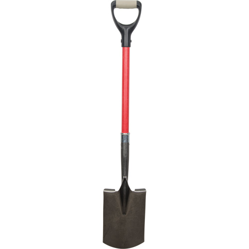 Heavy-Duty Shovels, Fibreglass, Carbon Steel Blade, D-Grip Handle, 30-1/2" Long Stor-it Systems