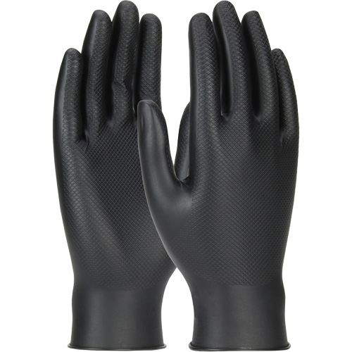 Grippaz Skins Ambidextrous Disposable Gloves, Large, Nitrile, 6-mil, Powder-Free, Black Stor-it Systems