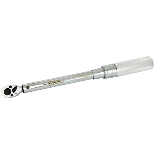 Heavy-Duty Micro-Adjustable Torque Wrench, Click, 1/4" Square Drive, 30 - 250 in-lbs. Stor-it Systems