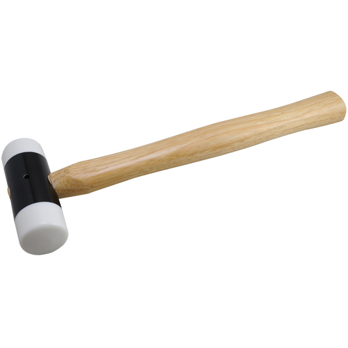 Soft-Face Hammer, 14 oz. Head Weight, Plain Face, Wood Handle, 11-5/8" L Stor-it Systems