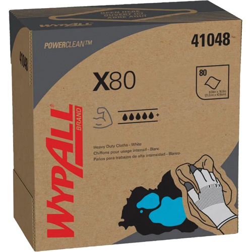 WypAll&reg; X80 Extended Use Cloths, Heavy-Duty, 16-4/5" L x 9" W Stor-it Systems