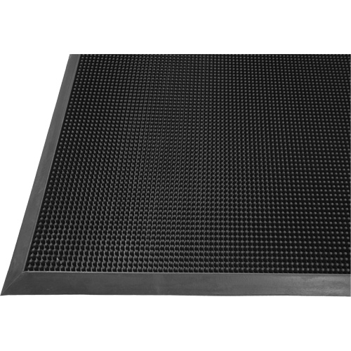 Tapis Gritstop Fingermat, Caoutchouc, Grattoir Type, Motif Textur&eacute;, 2' x 2-2/3', Noir Stor-it Systems