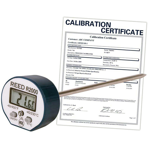 Thermometer with Calibration Certificate, Contact, Digital, -40-450°F (-40-230°C) Stor-it Systems