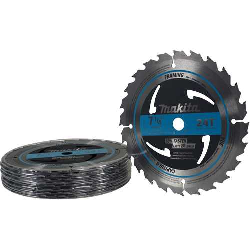 Lame de scie circulaire pour charpente &agrave; pointes au carbure, 7-1/4", 24 dents, Pour Bois Stor-it Systems