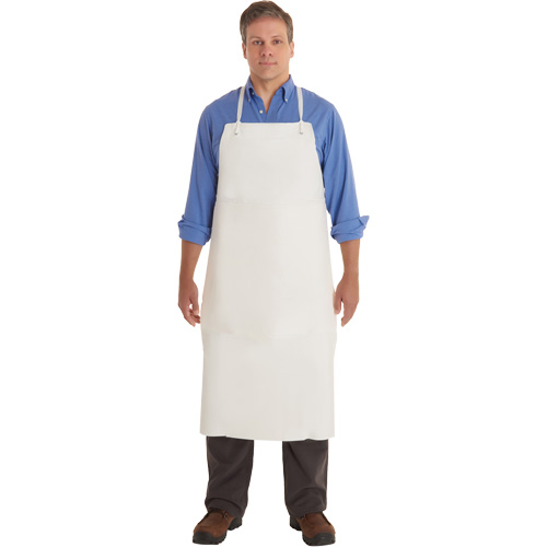 AlphaTec&reg; 56-101 PVC Apron, PVC/Vinyl, White, 33" W x 44" L Stor-it Systems