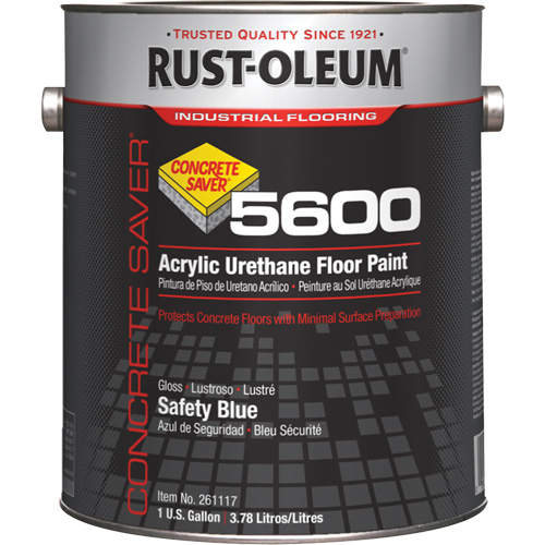 Peinture d'acrylique pour plancher Concrete Saver 5600 System, 1 gal., &agrave; l'eau, Brillant, Bleu Stor-it Systems