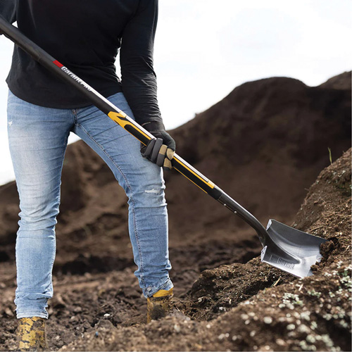 Pro Square Point Shovel, Fibreglass, Tempered Steel Blade, Straight Handle, 48" Long Stor-it Systems