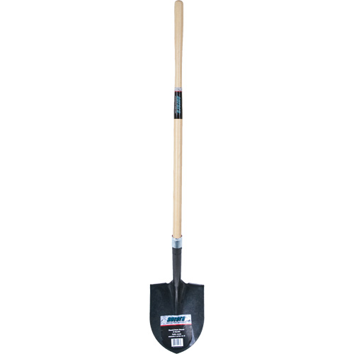 Heavy-Duty Round Point Shovel, Carbon Steel Blade, Hardwood, Straight Handle Stor-it Systems