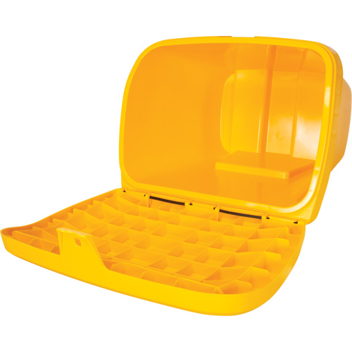 Salt & Sand Storage Bins, With Hasp, 21" x 27" x 26", 4.24 cu. ft., Yellow Stor-it Systems