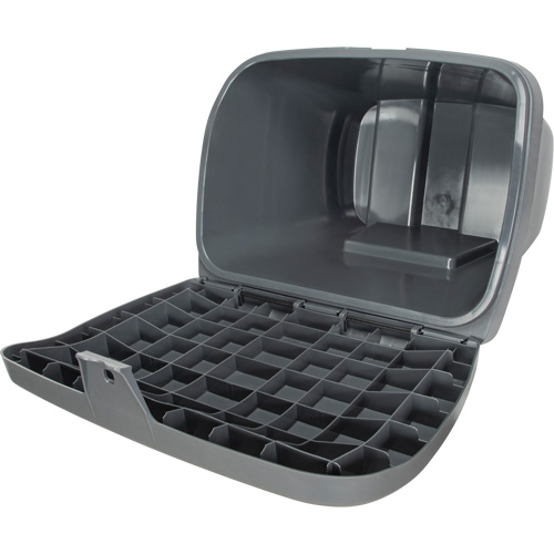 Bacs d'entreposage pour sel & sable, Avec Moraillon, 21" x 27" x 26", 4,24 pi³, Gris Stor-it Systems