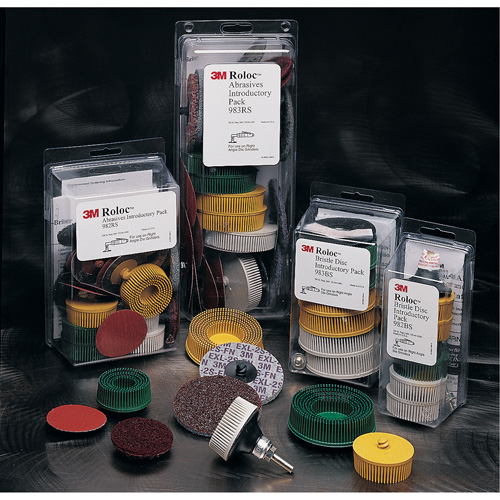 Scotch-Brite Roloc Bristle Disc Kit, Ceramic, 50, 80, 120 Grit, 2" Dia. Stor-it Systems