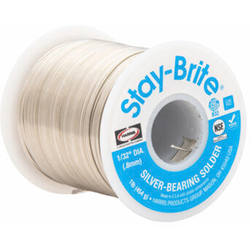 Stay-Brite&reg; Solders, Lead-Free, 96% Tin 4% Silver, Solid Core, 0.09375" Dia. Stor-it Systems