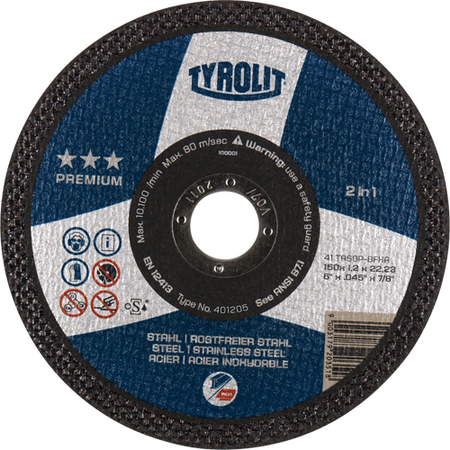Premium 2 In 1 Thincut Cut-Off Wheel, 7" x 1/16", 7/8" Arbor, Type 1, Aluminum Oxide, 8600 RPM Stor-it Systems