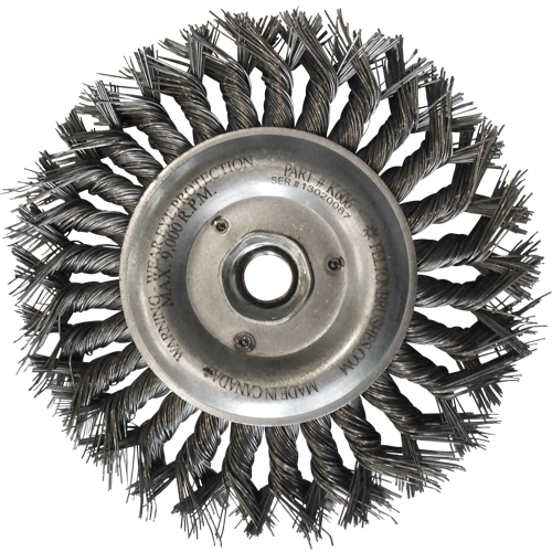 Brosses m&eacute;talliques &agrave; touret, Dia. 6", Fils 0,014", Arbre 5/8"-11, Acier Stor-it Systems