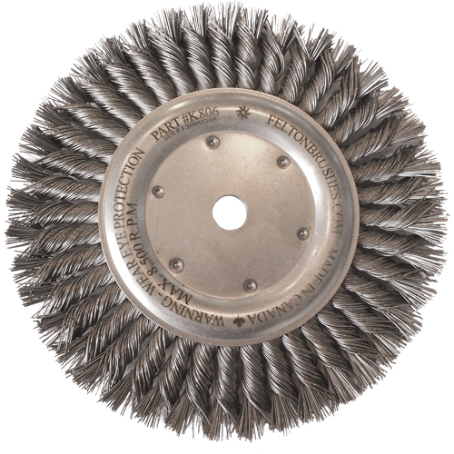 Wire Wheel Brushes, 8" Dia., 0.014" Fill, 5/8"-11 Arbor, Steel Stor-it Systems