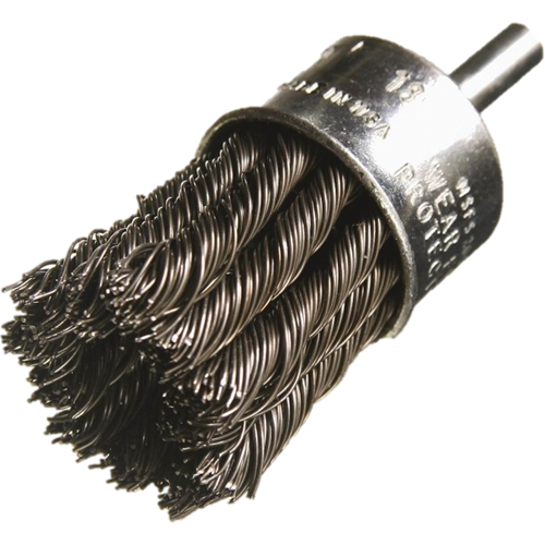 Knotted Wire End Brushes, 3/4" Dia., 0.014" Wire Dia., 1/4" Shank Stor-it Systems